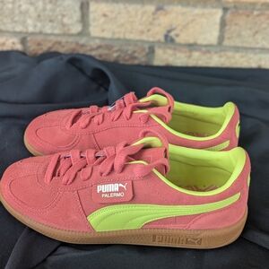 Puma Palermo Pink and Green Sneakers